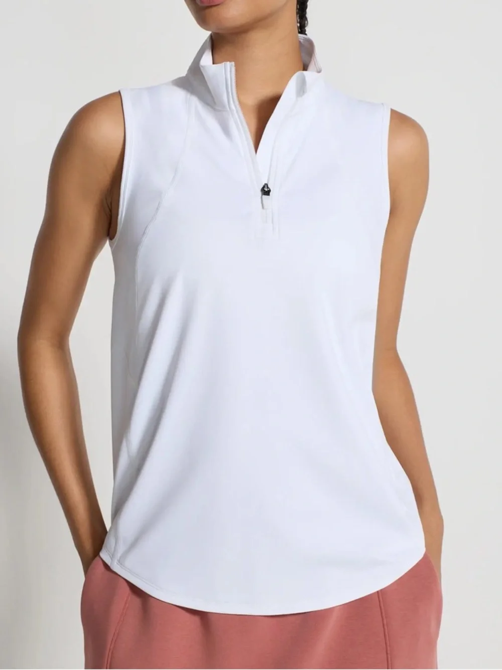 MONDETTA WOMENS ACTIVE HALF-ZIP SLEEVELESS TOP DriFit Golf Tennis BUNDLE XS